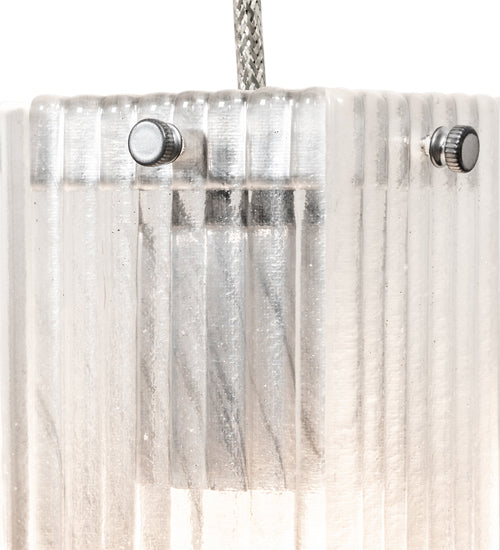 Meyda Lighting Metro 4" Extreme Chrome Murano Mini Pendant Light With Clear Texture Shade Glass