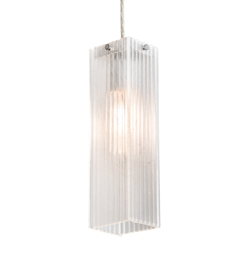 Meyda Lighting Metro 4" Extreme Chrome Murano Mini Pendant Light With Clear Texture Shade Glass
