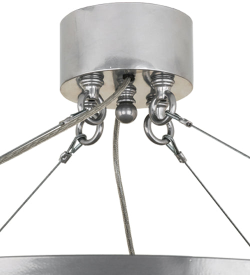 Meyda Lighting Metro 48" 18-Light Extreme Chrome Murano Cascading Pendant Light With Elida Murano Clear Shade Glass