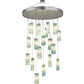 Meyda Lighting Metro 48" 18-Light Extreme Chrome Murano Cascading Pendant Light With Elida Murano Clear Shade Glass