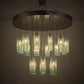 Meyda Lighting Metro 48" 18-Light Extreme Chrome Murano Cascading Pendant Light With Elida Murano Clear Shade Glass