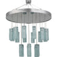 Meyda Lighting Metro 48" 18-Light Extreme Chrome Murano Cascading Pendant Light With Elida Murano Clear Shade Glass