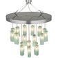 Meyda Lighting Metro 48" 18-Light Extreme Chrome Murano Cascading Pendant Light With Elida Murano Clear Shade Glass