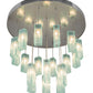 Meyda Lighting Metro 48" 18-Light Extreme Chrome Murano Cascading Pendant Light With Elida Murano Clear Shade Glass