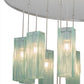 Meyda Lighting Metro 48" 18-Light Extreme Chrome Murano Cascading Pendant Light With Elida Murano Clear Shade Glass