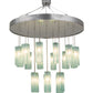 Meyda Lighting Metro 48" 18-Light Extreme Chrome Murano Cascading Pendant Light With Elida Murano Clear Shade Glass