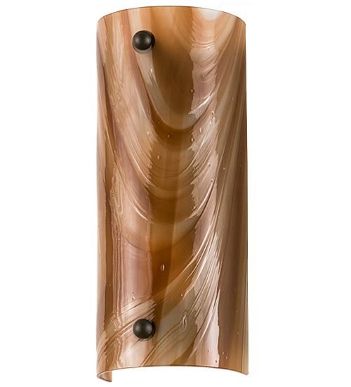 Meyda Lighting Metro 5" Oil Rubbed Bronze Midland Wall Sconce With Cinnamon Baroque Shade Glass