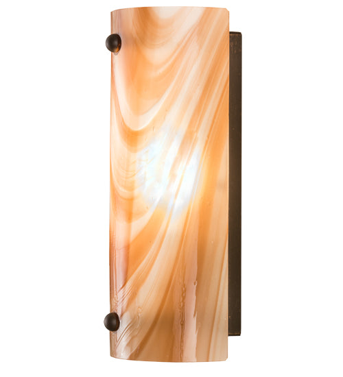 Meyda Lighting Metro 5" Oil Rubbed Bronze Midland Wall Sconce With Cinnamon Baroque Shade Glass