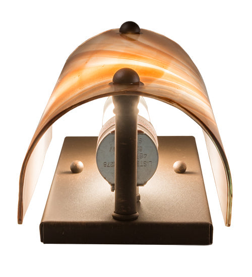 Meyda Lighting Metro 5" Oil Rubbed Bronze Midland Wall Sconce With Cinnamon Baroque Shade Glass