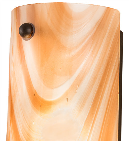 Meyda Lighting Metro 5" Oil Rubbed Bronze Midland Wall Sconce With Cinnamon Baroque Shade Glass