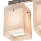 Meyda Lighting Metro 55" 5-Light Golden Bronze Quadrato Island Pendant Light With Beige & White Textrene Shade
