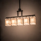 Meyda Lighting Metro 55" 5-Light Golden Bronze Quadrato Island Pendant Light With Beige & White Textrene Shade
