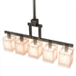Meyda Lighting Metro 55" 5-Light Golden Bronze Quadrato Island Pendant Light With Beige & White Textrene Shade