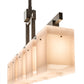 Meyda Lighting Metro 55" 5-Light Golden Bronze Quadrato Island Pendant Light With Beige & White Textrene Shade