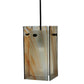 Meyda Lighting Metro 6" Black Cinnamon Swirl Mini Pendant Light With Amber Quadrato Shade Glass