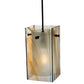 Meyda Lighting Metro 6" Black Cinnamon Swirl Mini Pendant Light With Amber Quadrato Shade Glass