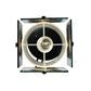 Meyda Lighting Metro 6" Black Cinnamon Swirl Mini Pendant Light With Amber Quadrato Shade Glass