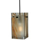 Meyda Lighting Metro 6" Black Cinnamon Swirl Mini Pendant Light With Amber Quadrato Shade Glass