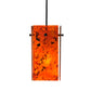 Meyda Lighting Metro 6" Black Magma Mini Pendant Light With Orange Quadrato Shade Glass