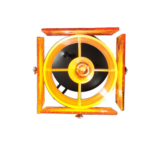 Meyda Lighting Metro 6" Black Magma Mini Pendant Light With Orange Quadrato Shade Glass