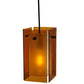 Meyda Lighting Metro 6" Black Mini Pendant Light With Amber Quadrato Shade Glass