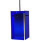 Meyda Lighting Metro 6" Black Mini Pendant Light With Blue Quadrato Shade Glass