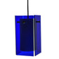 Meyda Lighting Metro 6" Black Mini Pendant Light With Blue Quadrato Shade Glass