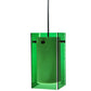Meyda Lighting Metro 6" Black Mini Pendant Light With Green Quadrato Shade Glass