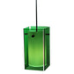 Meyda Lighting Metro 6" Black Mini Pendant Light With Green Quadrato Shade Glass