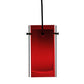 Meyda Lighting Metro 6" Black Mini Pendant Light With Red Quadrato Shade Glass