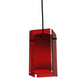 Meyda Lighting Metro 6" Black Mini Pendant Light With Red Quadrato Shade Glass