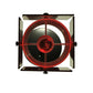 Meyda Lighting Metro 6" Black Mini Pendant Light With Red Quadrato Shade Glass