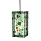 Meyda Lighting Metro 6" Black Parade Mini Pendant Light With Green & Red Quadrato Shade Glass