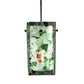 Meyda Lighting Metro 6" Black Parade Mini Pendant Light With Green & Red Quadrato Shade Glass