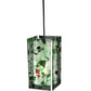 Meyda Lighting Metro 6" Black Parade Mini Pendant Light With Green & Red Quadrato Shade Glass