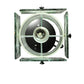 Meyda Lighting Metro 6" Black Parade Mini Pendant Light With Green & Red Quadrato Shade Glass