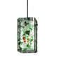 Meyda Lighting Metro 6" Black Parade Mini Pendant Light With Green & Red Quadrato Shade Glass