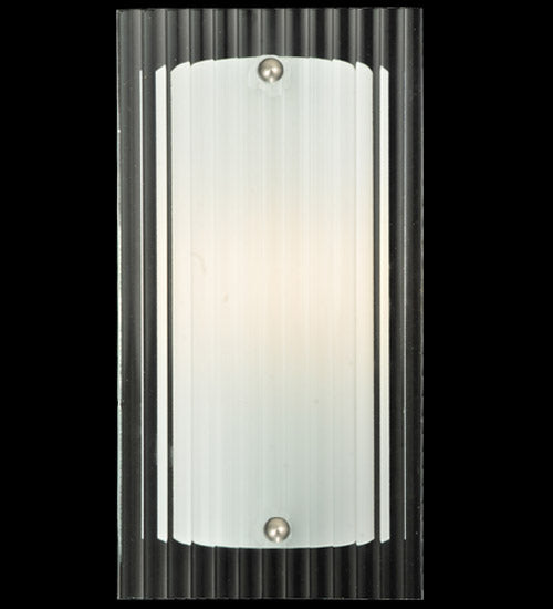 Meyda Lighting Metro 6" Nickel LED Wall Sconce With Clear Fluted Quadrato Shade Glass