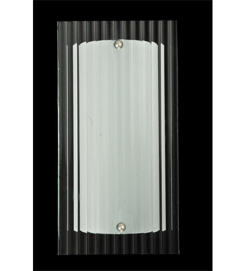 Meyda Lighting Metro 6" Nickel Wall Sconce With Clear Fluted Quadrato Shade Glass