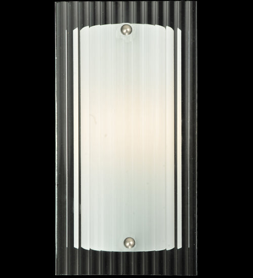 Meyda Lighting Metro 6" Nickel Wall Sconce With Clear Fluted Quadrato Shade Glass