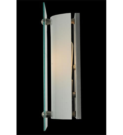 Meyda Lighting Metro 6" Nickel Wall Sconce With Clear Fluted Quadrato Shade Glass