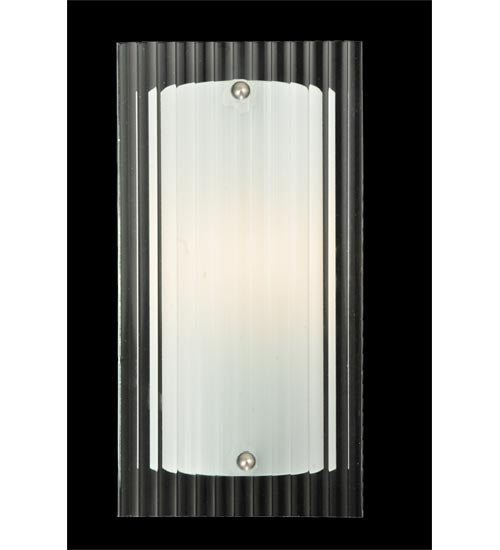 Meyda Lighting Metro 6" Nickel Wall Sconce With Clear Fluted Quadrato Shade Glass