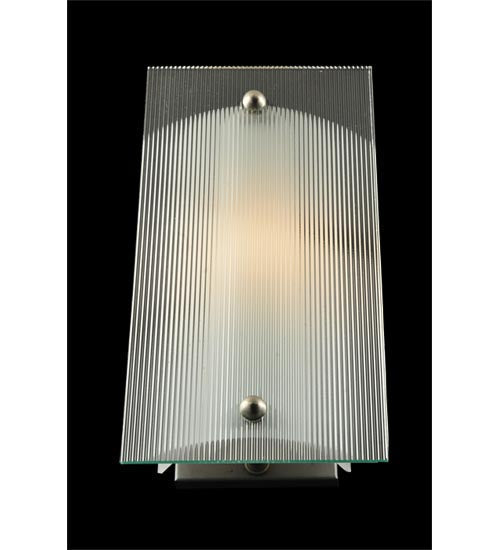 Meyda Lighting Metro 6" Nickel Wall Sconce With Clear Reeded Quadrato Shade Glass