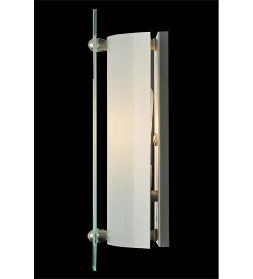 Meyda Lighting Metro 6" Nickel Wall Sconce With Clear Reeded Quadrato Shade Glass