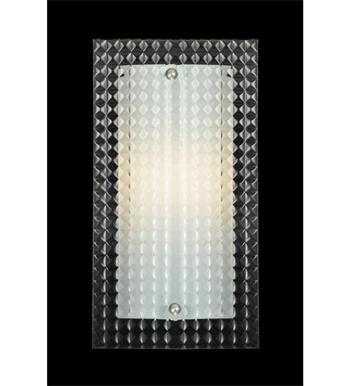 Meyda Lighting Metro 6" Nickel Wall Sconce With Clear Window Pane Quadrato Shade Glass