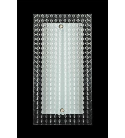 Meyda Lighting Metro 6" Nickel Wall Sconce With Clear Window Pane Quadrato Shade Glass