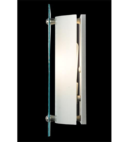 Meyda Lighting Metro 6" Nickel Wall Sconce With Clear Window Pane Quadrato Shade Glass