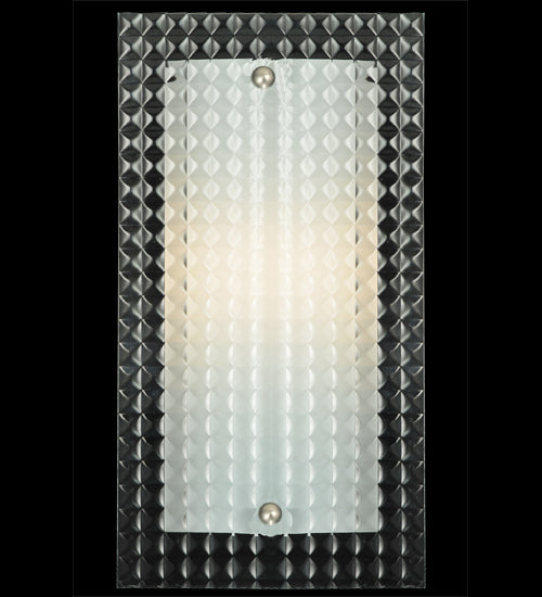 Meyda Lighting Metro 6" Nickel Wall Sconce With Clear Window Pane Quadrato Shade Glass