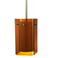 Meyda Lighting Metro 6" Silver Mini Pendant Light With Amber Quadrato Shade Glass