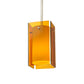 Meyda Lighting Metro 6" Silver Mini Pendant Light With Amber Quadrato Shade Glass